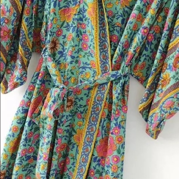 Long Boho Festival Floral Kimono - Picture 5 of 9